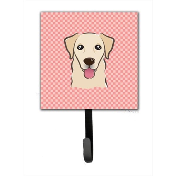 Carolines Treasures Checkerboard Pink Golden Retriever Leash or Key Holder- 4.25 W x 7 H In. BB1252SH4 - main